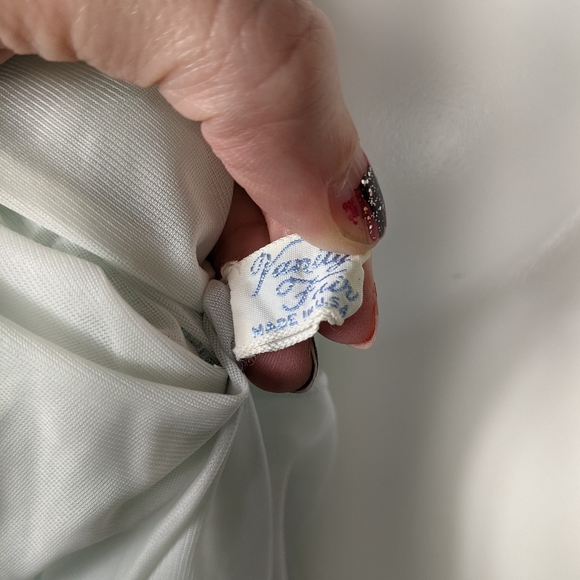 Vintage vanity Fair ombre blue slip nightgown dress 34 small sheer nylon - Picture 4 of 5